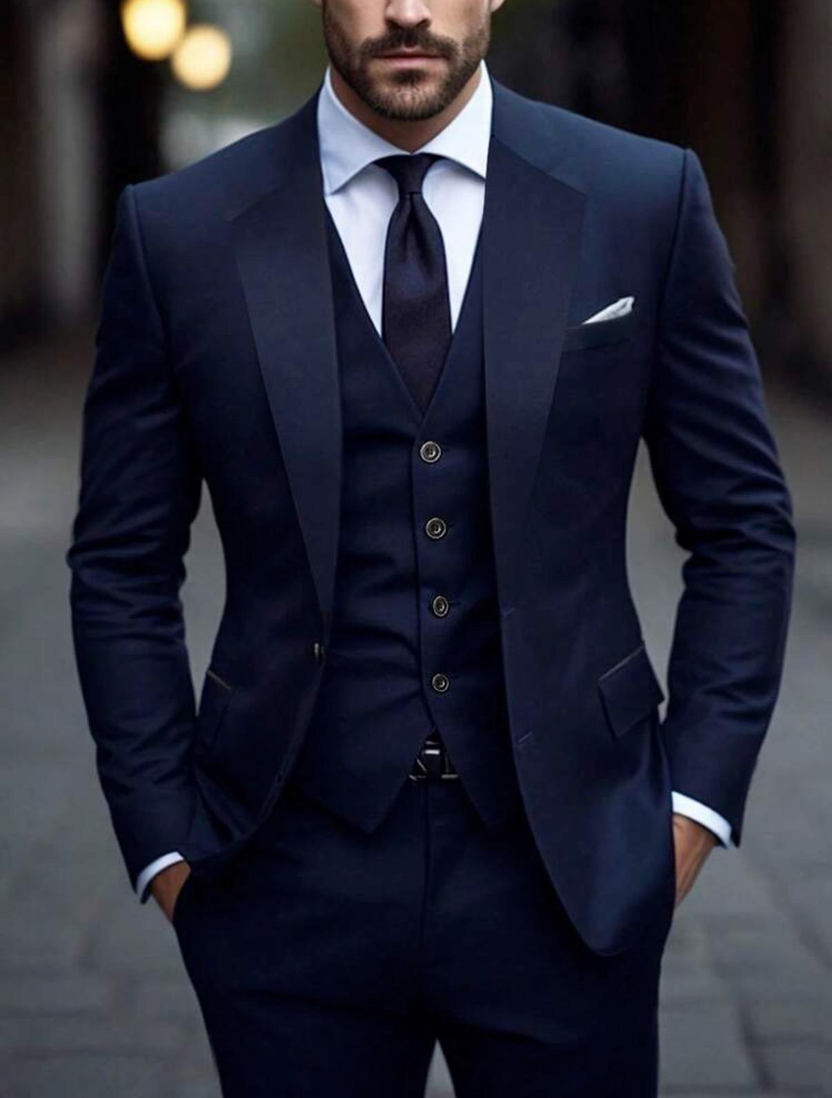 Groom suit Navy Blue gown