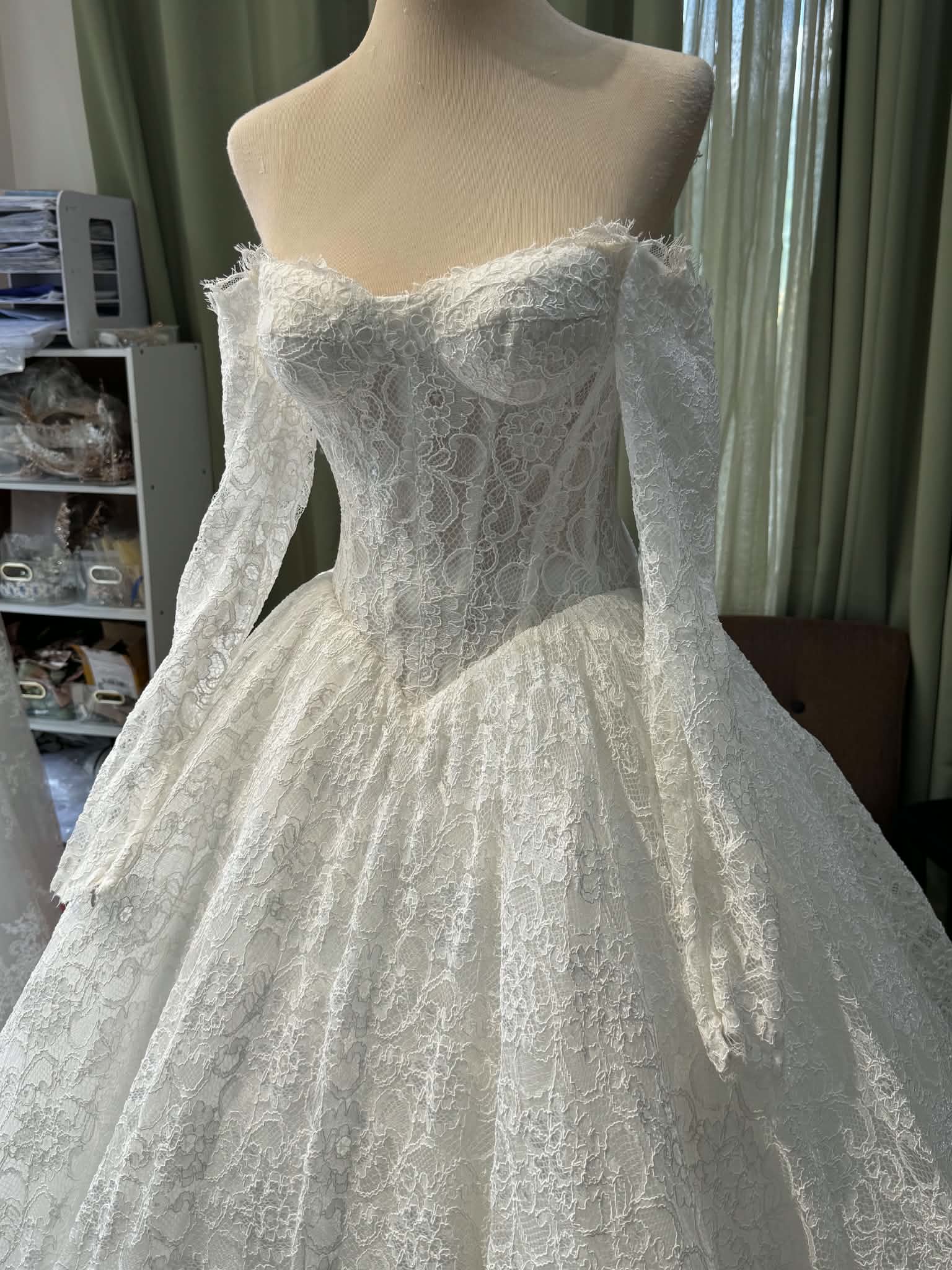 Fully Lace Ballgown — Bridal Gown, size S-M
